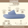CUSHIONAIRE Feather EVA Slides for Women – Comfortable Slip On Womens Slippers, Indoor Outdoor Shower Shoes, Beach Essential Cloud Slides(Blue)