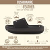 CUSHIONAIRE Feather-K Cloud Slides, EVA Waterproof Pool Sandals for Kids(Black)