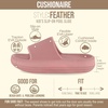 CUSHIONAIRE Feather-K Cloud Slides, EVA Waterproof Pool Sandals for Kids(Blush)