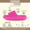 CUSHIONAIRE Feather-K Cloud Slides, EVA Waterproof Pool Sandals for Kids(Hot Pink)