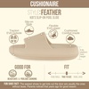 CUSHIONAIRE Feather-K Cloud Slides, EVA Waterproof Pool Sandals for Kids(Khaki)