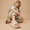 CUSHIONAIRE Feather-K Cloud Slides, EVA Waterproof Pool Sandals for Kids(Khaki)