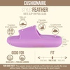 CUSHIONAIRE Feather-K Cloud Slides, EVA Waterproof Pool Sandals for Kids(Lavender)