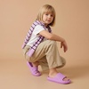 CUSHIONAIRE Feather-K Cloud Slides, EVA Waterproof Pool Sandals for Kids(Lavender)