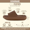 CUSHIONAIRE Feather-K Cloud Slides, EVA Waterproof Pool Sandals for Kids(Mocha)
