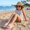 CUSHIONAIRE Feather-K Cloud Slides, EVA Waterproof Pool Sandals for Kids(Pink)