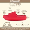 CUSHIONAIRE Feather-K Cloud Slides, EVA Waterproof Pool Sandals for Kids(Red)