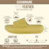 CUSHIONAIRE Feather-K Cloud Slides, EVA Waterproof Pool Sandals for Kids(Yellow)