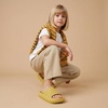 CUSHIONAIRE Feather-K Cloud Slides, EVA Waterproof Pool Sandals for Kids(Yellow)