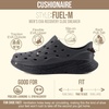 CUSHIONAIRE Fuel EVA Recovery Shoes for Men, Lightweight Slip On Waterproof Sneaker Clogs with Cushioned Footbed and Ventilated Design(Charcoal/Black)