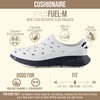 CUSHIONAIRE Fuel EVA Recovery Shoes for Men, Lightweight Slip On Waterproof Sneaker Clogs with Cushioned Footbed and Ventilated Design(Ivory/Black)