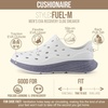 CUSHIONAIRE Fuel EVA Recovery Shoes for Men, Lightweight Slip On Waterproof Sneaker Clogs with Cushioned Footbed and Ventilated Design(Ivory/Gray)