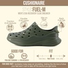 CUSHIONAIRE Fuel EVA Recovery Shoes for Men, Lightweight Slip On Waterproof Sneaker Clogs with Cushioned Footbed and Ventilated Design(Olive)