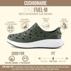 CUSHIONAIRE Fuel EVA Recovery Shoes for Men, Lightweight Slip On Waterproof Sneaker Clogs with Cushioned Footbed and Ventilated Design(Olive/Off White)