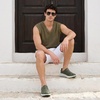 CUSHIONAIRE Fuel EVA Recovery Shoes for Men, Lightweight Slip On Waterproof Sneaker Clogs with Cushioned Footbed and Ventilated Design(Olive/Off White)