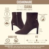 CUSHIONAIRE Giana Womens High Heel Ankle Boots, Square Toe Vegan Suede Mid Block Heel Dress Booties for Office(Chocolate)