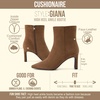 CUSHIONAIRE Giana Womens High Heel Ankle Boots, Square Toe Vegan Suede Mid Block Heel Dress Booties for Office(Tobacco)