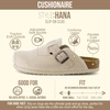 CUSHIONAIRE Hana Vegan Suede Clogs for Women, Cork Footbed Potato Shoes(Beige Corduroy)
