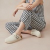 CUSHIONAIRE Hana Vegan Suede Clogs for Women, Cork Footbed Potato Shoes(Beige Corduroy)