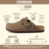 CUSHIONAIRE Hana Vegan Suede Clogs for Women, Cork Footbed Potato Shoes(Brown)