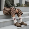CUSHIONAIRE Hana Vegan Suede Clogs for Women, Cork Footbed Potato Shoes(Brown)