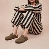CUSHIONAIRE Hana Vegan Suede Clogs for Women, Cork Footbed Potato Shoes(Brown)