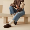 CUSHIONAIRE Hana Vegan Suede Clogs for Women, Cork Footbed Potato Shoes(Brown Wool)
