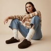 CUSHIONAIRE Hana Vegan Suede Clogs for Women, Cork Footbed Potato Shoes(Brown Wool)