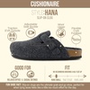 CUSHIONAIRE Hana Vegan Suede Clogs for Women, Cork Footbed Potato Shoes(Charcoal Wool)
