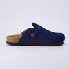 CUSHIONAIRE Hana Vegan Suede Clogs for Women, Cork Footbed Potato Shoes(Dark Denim)