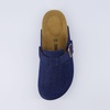 CUSHIONAIRE Hana Vegan Suede Clogs for Women, Cork Footbed Potato Shoes(Dark Denim)