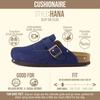CUSHIONAIRE Hana Vegan Suede Clogs for Women, Cork Footbed Potato Shoes(Dark Denim)