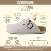 CUSHIONAIRE Hana Vegan Suede Clogs for Women, Cork Footbed Potato Shoes(Ivory Vegan Suede)