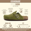 CUSHIONAIRE Hana Vegan Suede Clogs for Women, Cork Footbed Potato Shoes(Khaki Corduroy)