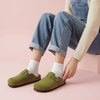 CUSHIONAIRE Hana Vegan Suede Clogs for Women, Cork Footbed Potato Shoes(Khaki Corduroy)