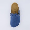CUSHIONAIRE Hana Vegan Suede Clogs for Women, Cork Footbed Potato Shoes(Light Denim)
