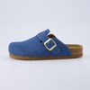 CUSHIONAIRE Hana Vegan Suede Clogs for Women, Cork Footbed Potato Shoes(Light Denim)