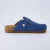 CUSHIONAIRE Hana Vegan Suede Clogs for Women, Cork Footbed Potato Shoes(Light Denim)