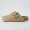 CUSHIONAIRE Hana Vegan Suede Clogs for Women, Cork Footbed Potato Shoes(Sand Vegan Suede)