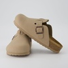 CUSHIONAIRE Hana Vegan Suede Clogs for Women, Cork Footbed Potato Shoes(Sand Vegan Suede)