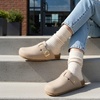 CUSHIONAIRE Hana Vegan Suede Clogs for Women, Cork Footbed Potato Shoes(Sand Wool)