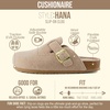 CUSHIONAIRE Hana Vegan Suede Clogs for Women, Cork Footbed Potato Shoes(Sand Wool)