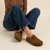 CUSHIONAIRE Hana Vegan Suede Clogs for Women, Cork Footbed Potato Shoes(Tan Corduroy)