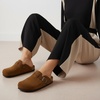 CUSHIONAIRE Hana Vegan Suede Clogs for Women, Cork Footbed Potato Shoes(Tan Corduroy)