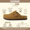 CUSHIONAIRE Hana Vegan Suede Clogs for Women, Cork Footbed Potato Shoes(Tan Vegan Suede)
