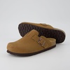 CUSHIONAIRE Hana Vegan Suede Clogs for Women, Cork Footbed Potato Shoes(Tan Vegan Suede)