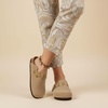 CUSHIONAIRE Hana Vegan Suede Clogs for Women, Cork Footbed Potato Shoes(Taupe Corduroy)