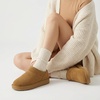CUSHIONAIRE Hilo-3 Cozy Suede Womens Slippers, Soft Faux Fur Lined Slip On House Shoes for Women with Cushioned Memory Foam(Chestnut Leaf Genuine Suede)