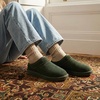 CUSHIONAIRE Hilo-3 Cozy Suede Womens Slippers, Soft Faux Fur Lined Slip On House Shoes for Women with Cushioned Memory Foam(Forest Green 2)