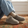 CUSHIONAIRE Hilo-3 Cozy Suede Womens Slippers, Soft Faux Fur Lined Slip On House Shoes for Women with Cushioned Memory Foam(Grey 2)